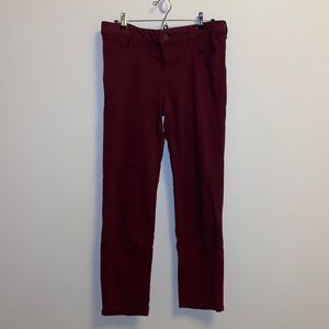 EUC Eddie Bauer Slightly Curvy Slim Straight Burgundy Pants - Size 12